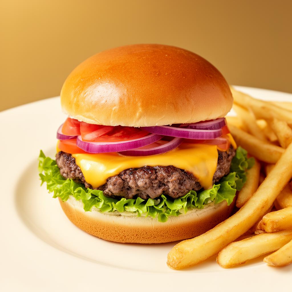Classic Cheeseburger mit Pommes