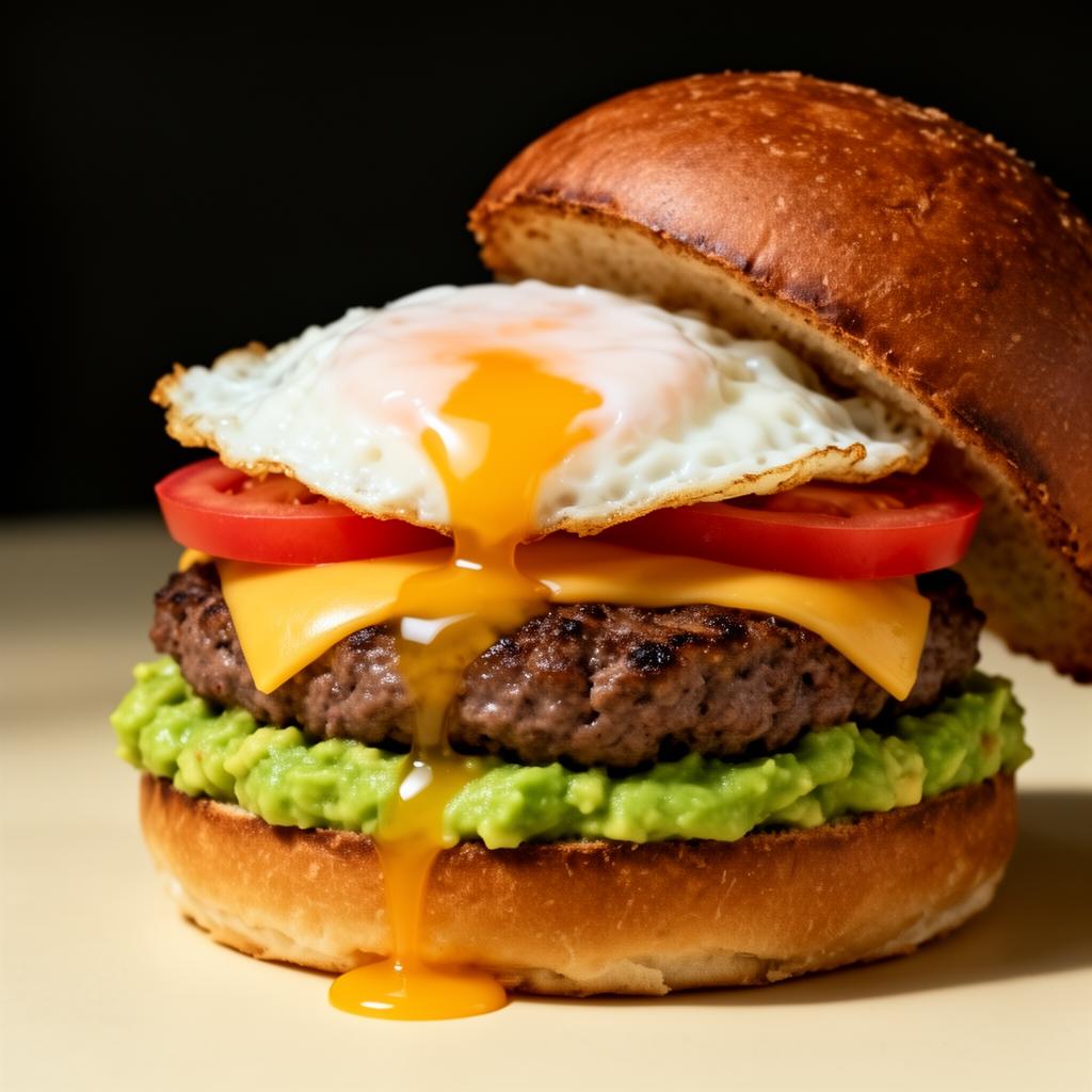 Avocado Burger mit Spiegelei